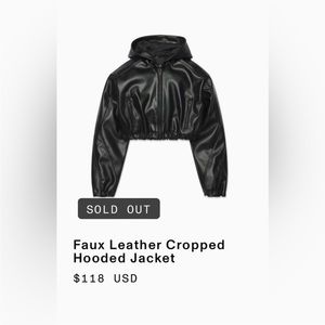 Khy faux leather cropped hooded jacket